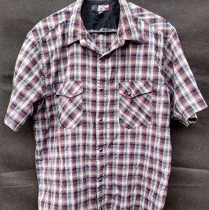 MEN'S Pearl Snap Short Sleeve Plaid Western Shirt
